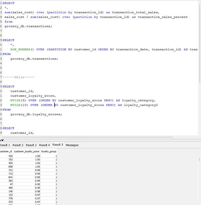 Partition by and Ntile Function.
