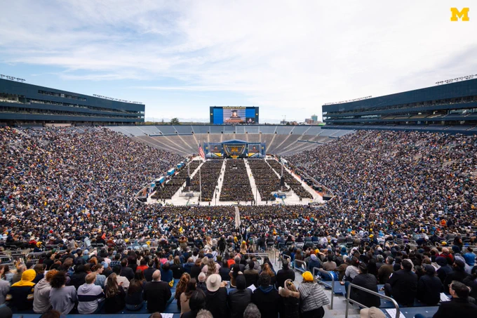 U-M's 2025 Spring Commencement at Michigan Stadium.