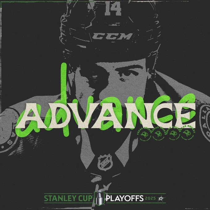 stars advance graphic with a photo of jamie benn