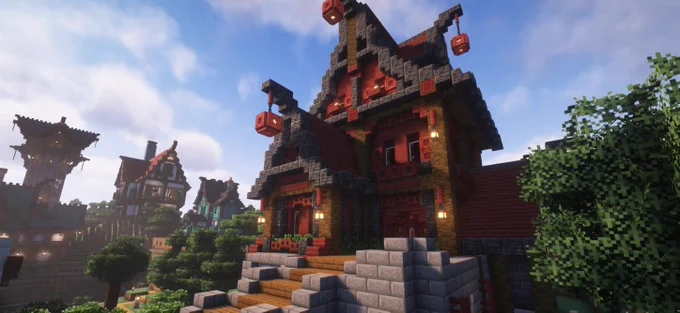 Minecraft medieval Mangrove house