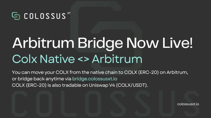 Colx <> Arbitrum Bridge Is Now Live!