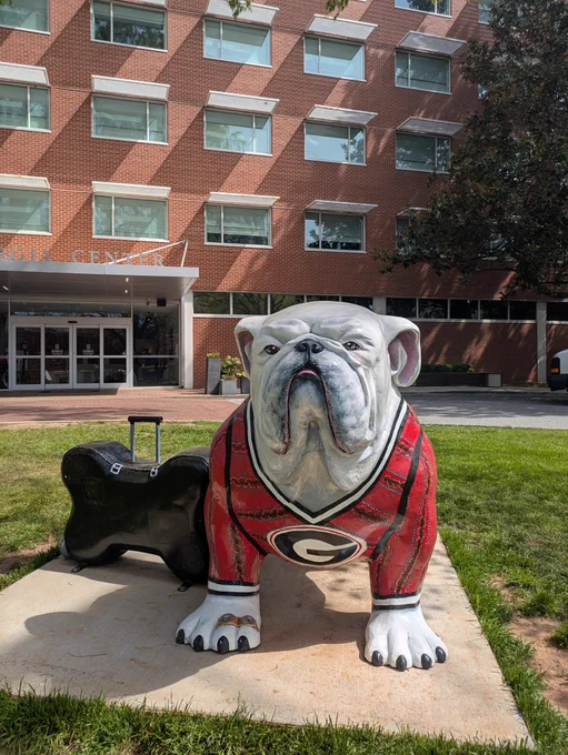 University of Georgia Bulldog outside the Georgia Center