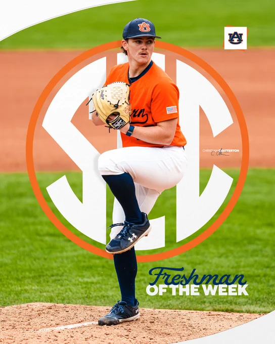 SEC Freshman of the Week graphic featuring Christian Chatterton.