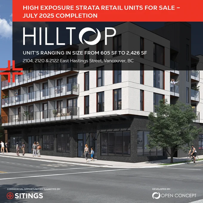 HILLTOP | High Exposure Strata Retail Unit for Sale | East Hastings Street, Vancouver, BC