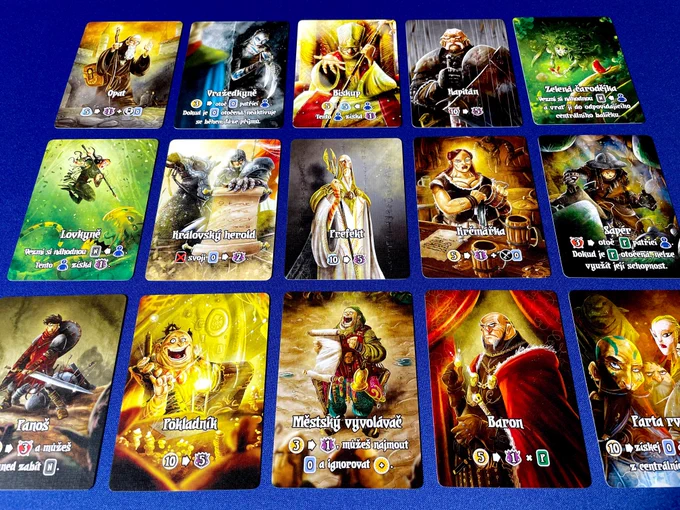 Cards from the Valeria Card Kingdoms expansion: Agents in Czech