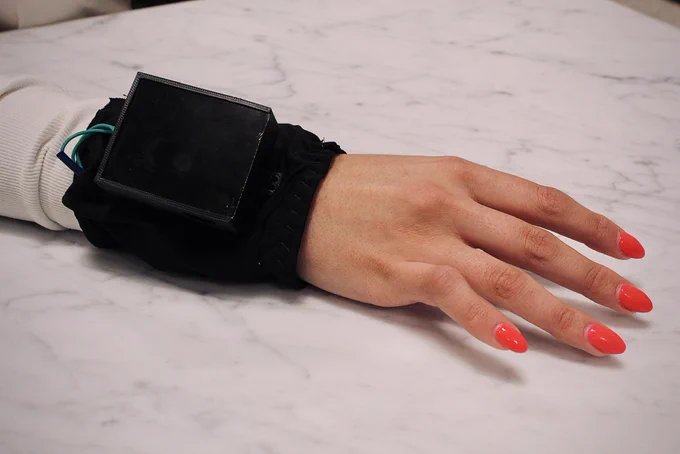 Person wearing Hapware wristband