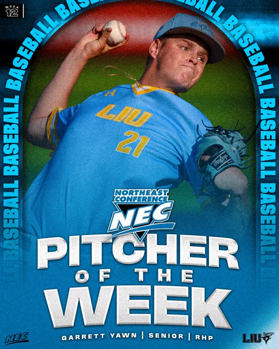 NEC BASE Pitcher of the Week (5/6)
Garrett Yawn, LIU