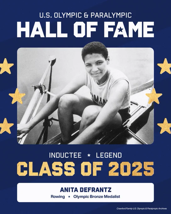U.S. Olympic & Paralympic Hall of Fame. Inductee. Legend. Class of 2025. Anita Defrantz. Rowing. Olympic bronze medalist.