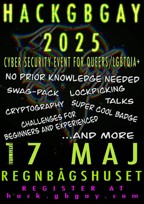 Poster for Hack Gbgay 2025 queer cybersecurity conference