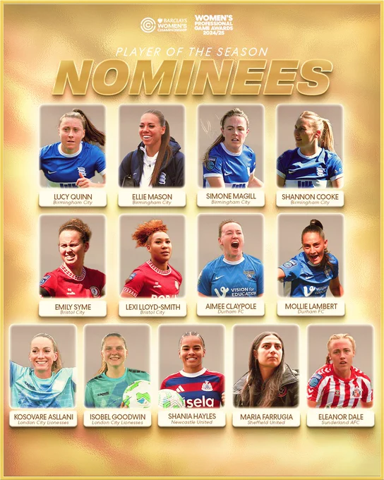 A graphic of the 2024-25 BWC Player of the Season nominees.