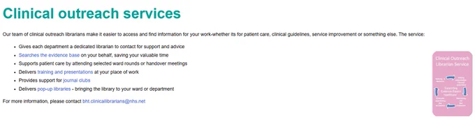 flyer for library Clinical outreach services