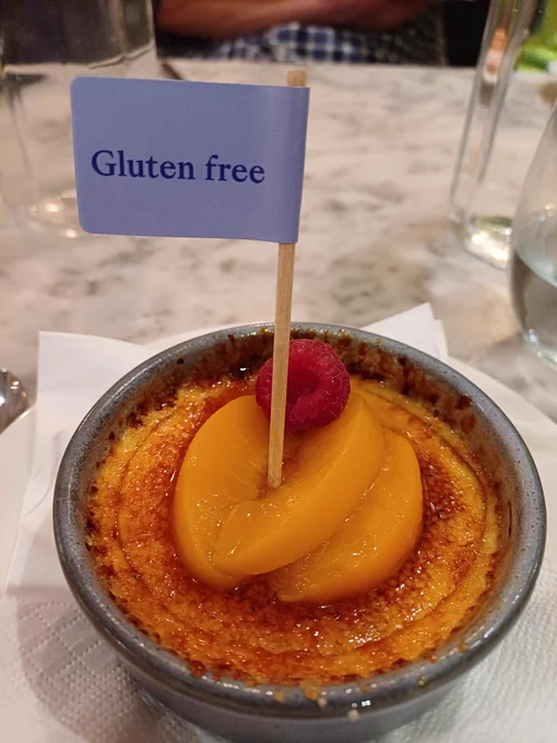 Gluten free creme brulee at Cote Esher (picture by Jackie Mitchell)