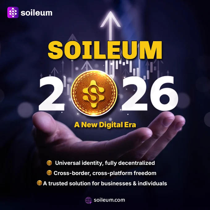 Bold Soileum 2026 visual showcasing the future of digital identity – decentralized, secure, and made for the tech-savvy generation.