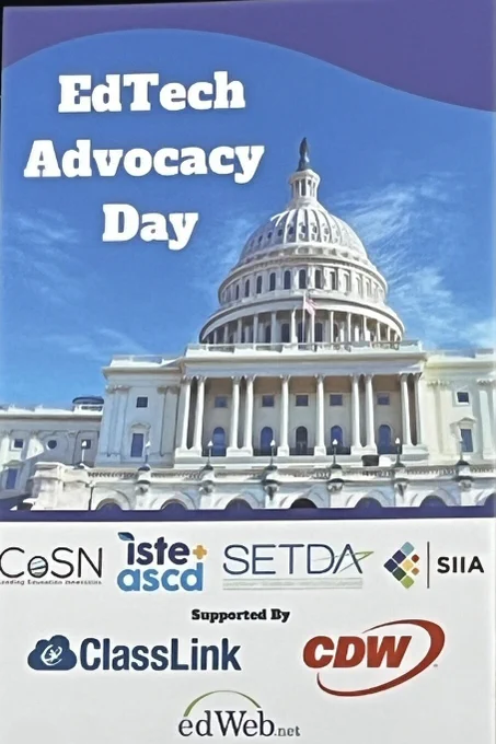 Yesterday, 70  U.S. #EdTech leaders went to Capitol Hill to advocate for key education policies on AI, E-Rate, cybersecurity, privacy & more. Their message: Support digital learning for all students.
