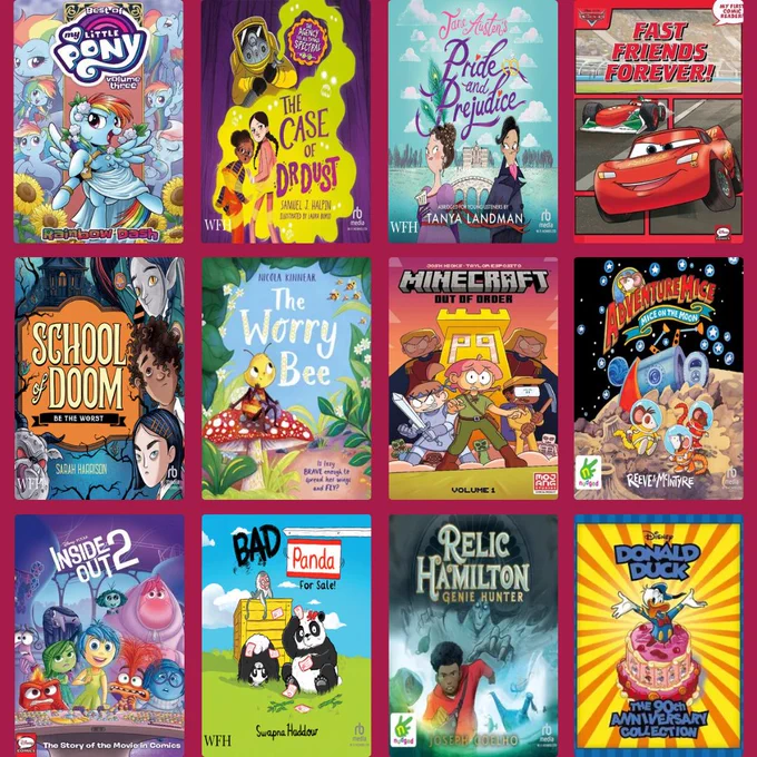 Image description: front covers of some of our eAudiobooks, eBooks and eMagazines including Bad Panda for sale by Swapna Haddow and Minecraft: Out of Order, Volume 1.

