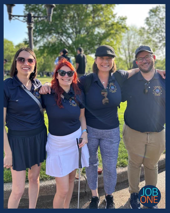 Anne, Marisa, Kim, and Dan pose for a photo at the Blue Springs Chamber of Commerce Golf Tournament