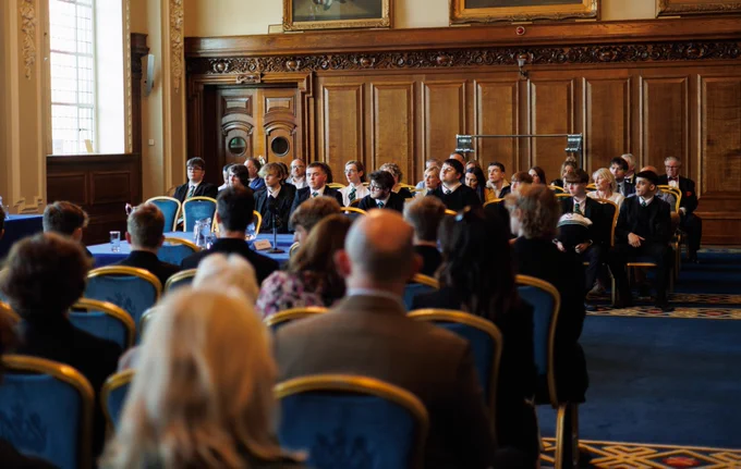 Audience members in the Banqueting Hall in Belfast City Hall