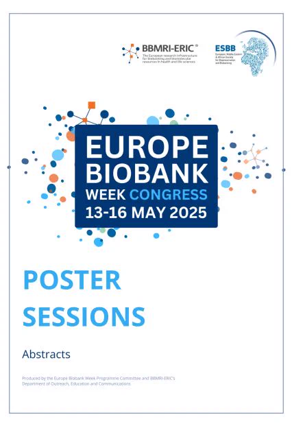 A picture with the Europe Biobank Week Congress logo that reads: Poster Session Abstracts
