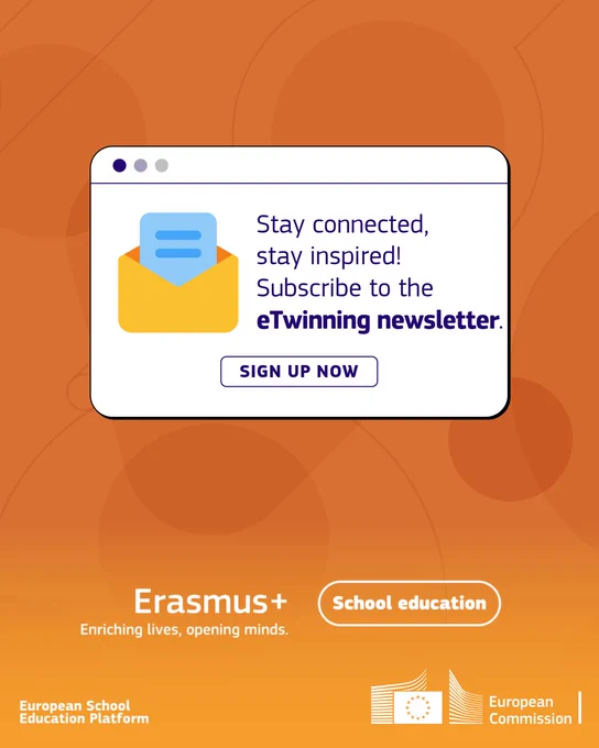 Subscribe to eTwinning newsletter: https://ec.europa.eu/newsroom/eacea_oep/user-subscriptions/3805/create