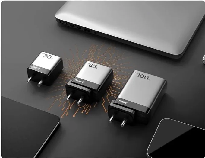 Ultra-fast charging with compact style! The Noise GaN 30W/65W/100W Adapter powers up your devices 50% faster with dual ports, GaN tech, and full safety features.Perfect for phones, tablets & more Buy as per requirement  grab the affiliate link 