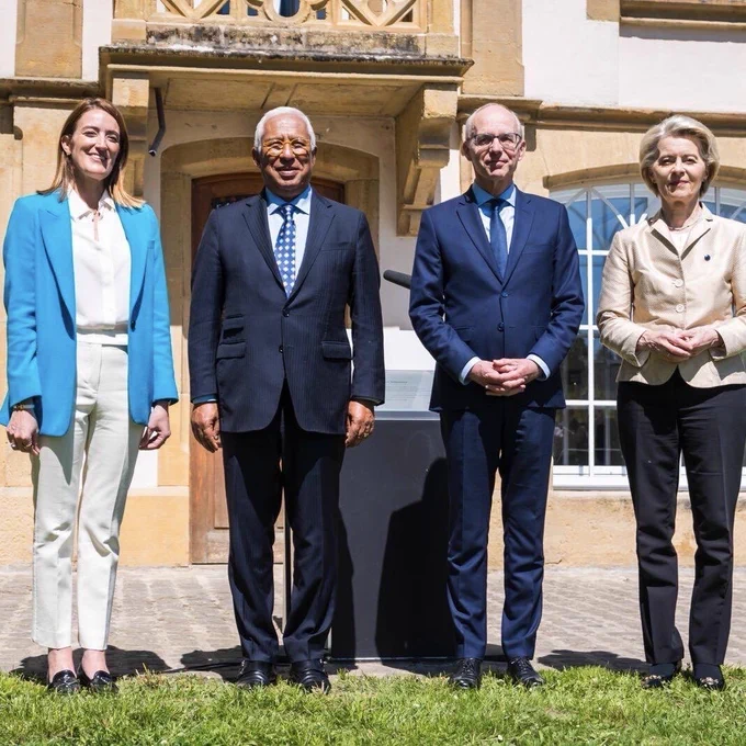 Europe day - 75th Anniversary of the Schuman Declaration in Luxembourg with Luc FRIEDEN, Luxembourgish Prime Minister, Roberta METSOLA, EP President, António COSTA, President of the European Council and Ursula von der LEYEN, President of the European Commission