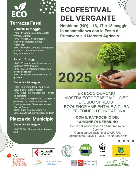 🌱 Il #18Maggio a Nebbiuno (NO) saremo all'#EcofestivalDelVergante con un banchetto #SaveSoil!
📖 Alle 18: presentazione del libro “Dalla parte del suolo” con Paolo Pileri e Chiara Vendettuoli di Salva il Suolo.
Unisciti a noi! 💪🌍
#SalvaIlSuolo #SuoloVivo
