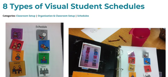 8 types of visual student schedules