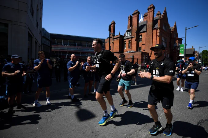 Glen Townson arrives at Principality Stadium.