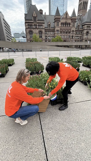 Mayor Olivia Chow helps out.