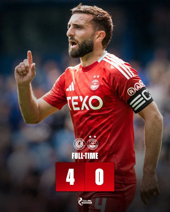 Full-Time | Rangers 4-0 Aberdeen.