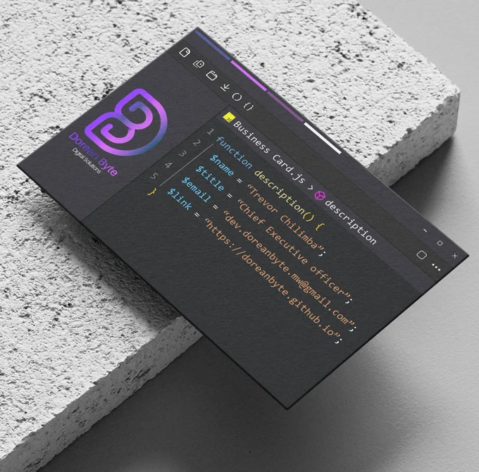 A design for a company showing various company fields 
