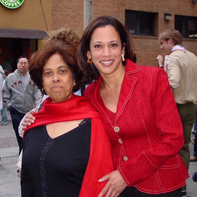 Vice President Kamala Harris and her mother.