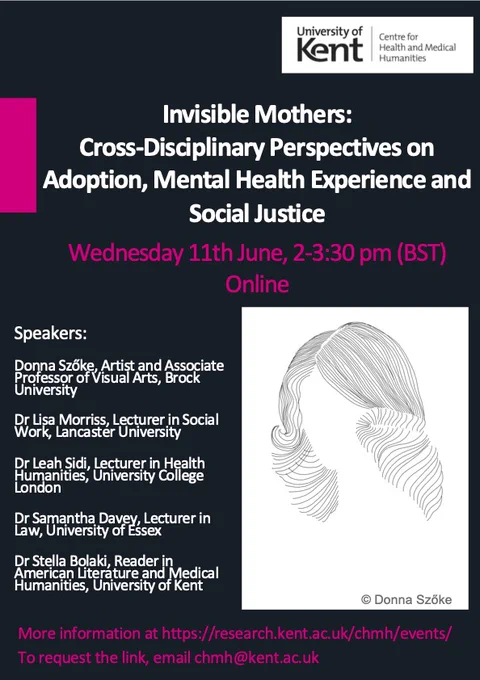 Poster for 'Invisible Mothers: Cross-Disciplinary Perspectives on Adoption, Mental Health Experience and Social Justice'.