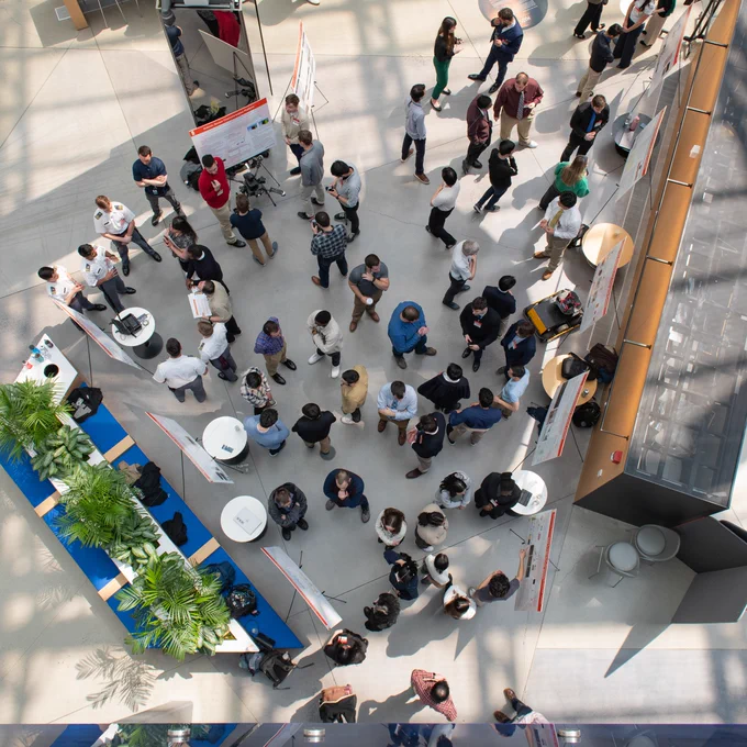 Overhead view of Capstone attendees.