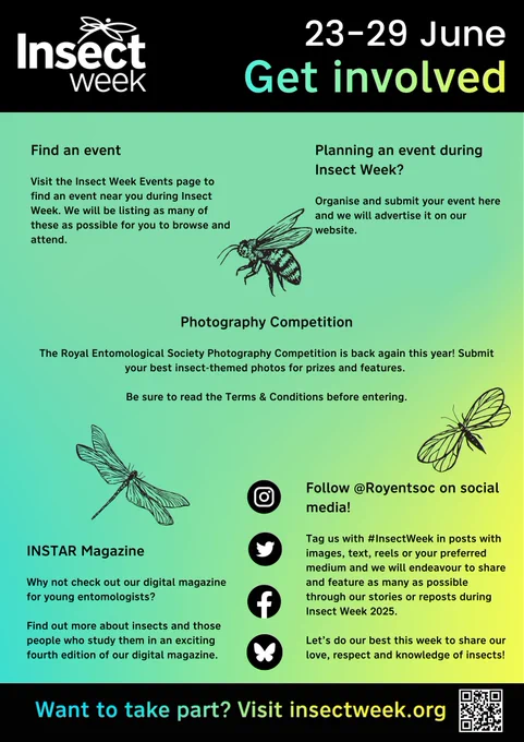 Get involved this Insect Week - Join an event near you, organise your own event, take some photos and enter them into our insect photography competition and more. Visit  InsectWeek.org.