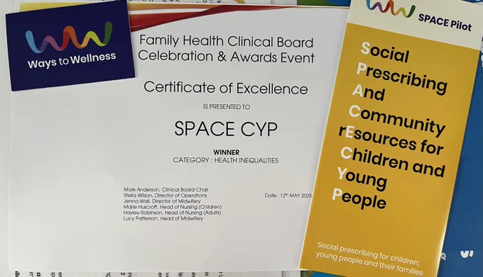 A Certificate of Excellence from the Family Health Clinical Board Celebration & Awards Event.