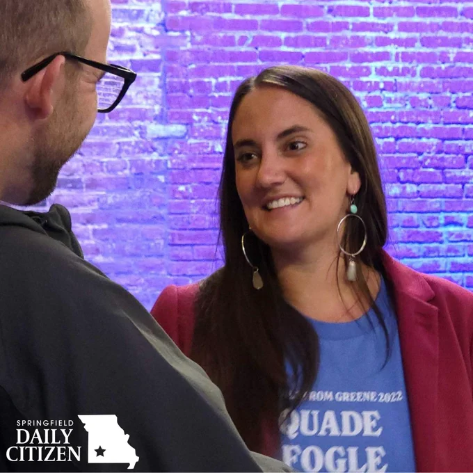 State Rep. Betsy Fogle at the election night watch party for the Greene County Democrats in 2022. (Photo by Shannon Cay Bowers)