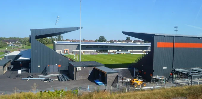 Construction of the Hive Stadium at Canon's Park the new home of Barnet FC.