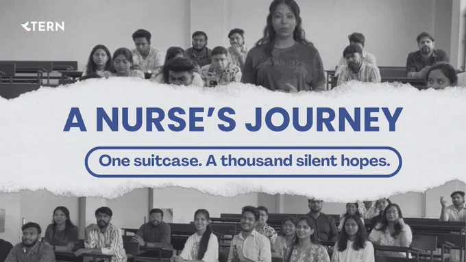 Cover image showing the journey of a nurse for International Nurses Day 2025, celebrating global healthcare impact through TERN Group.
