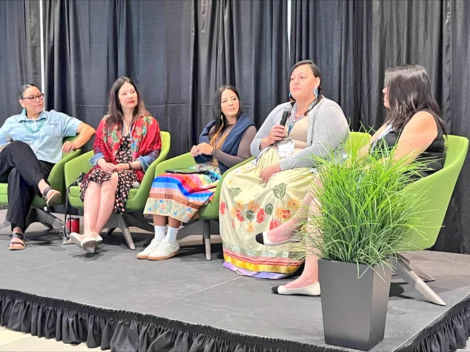 Indigenous scholars & practitioners reflect on the C2UExpo theme, "Partners in Place."

There are five speakers in the picture. 