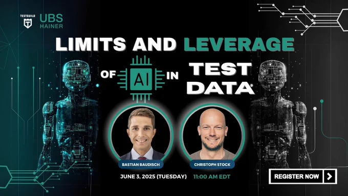 Limits and Leverage of AI in Test Data with Christoph Stock and Bastian Baudisch from UBS Hainer for the TestGuild Webinar by Joe Colantonio