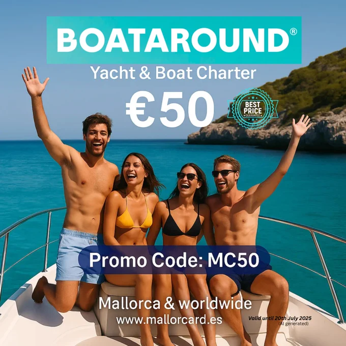 Boataround 
Promo Code 
Boat charter & Yacht Charter Mallorca