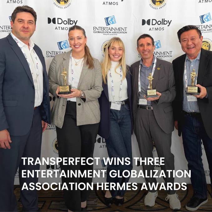 TransPerfect Wins Three Entertainment Globalization Association Hermes Awards