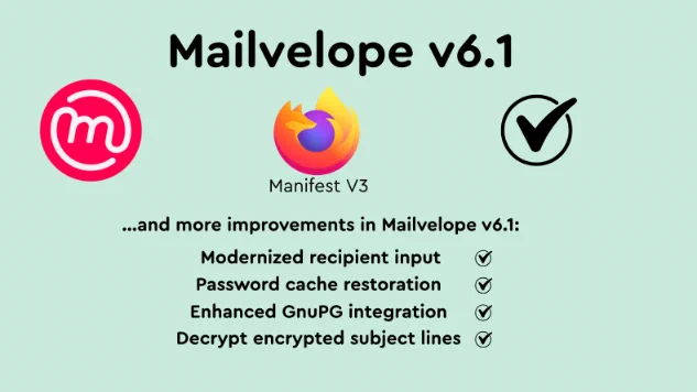 Mailvelope v6.1 feature list