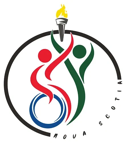 Logo with two graphics inside of a circle holding a torch with 'Nova Scotia' written on the outside.