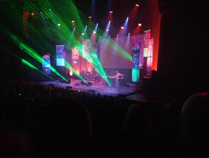 Hawkwind on stage, lots of lasers not so much lights.