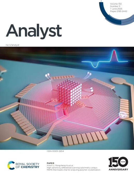 Front cover of issue 11 of Analyst. Image shows a chip with a cube crystal at its centre with a signal in the background.