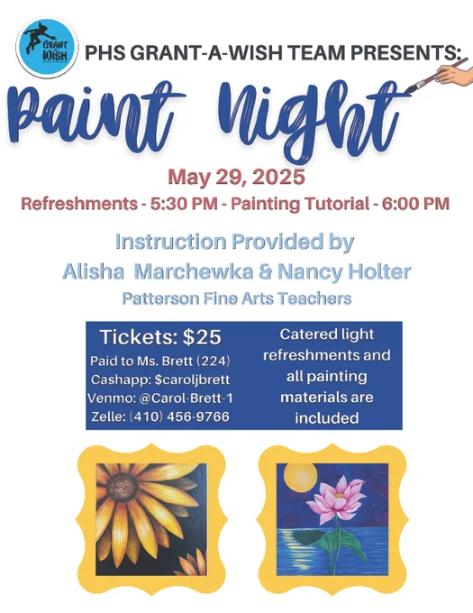 Grant a wish Paint Night fundraiser May 29th 