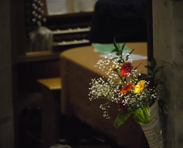 Floral decoration in Pinner Parish Church